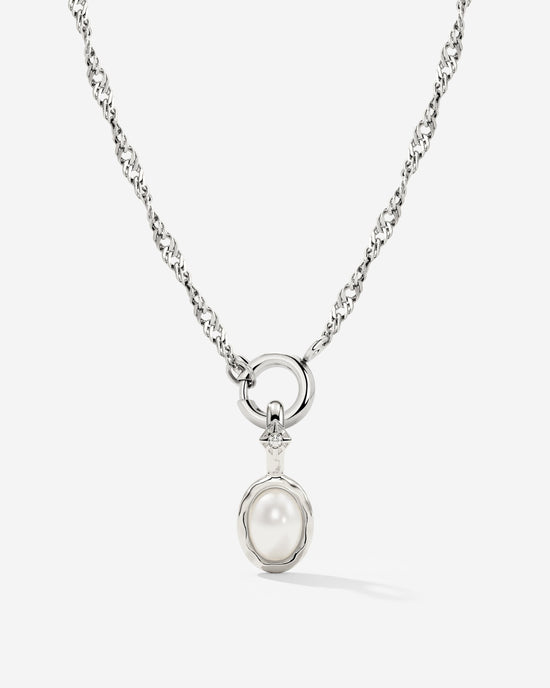 Glazed Singapore Chain Necklace Set Silver