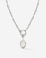 Glazed Singapore Chain Necklace Set Silver