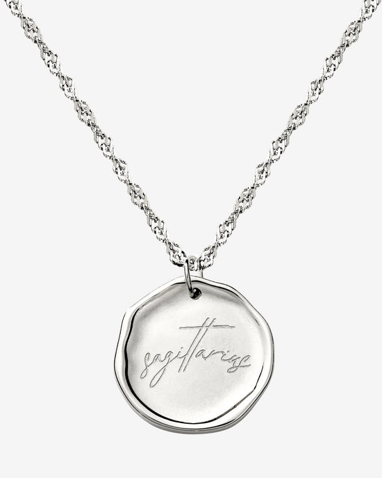 Zodiac Necklace – Sagittarius Silver