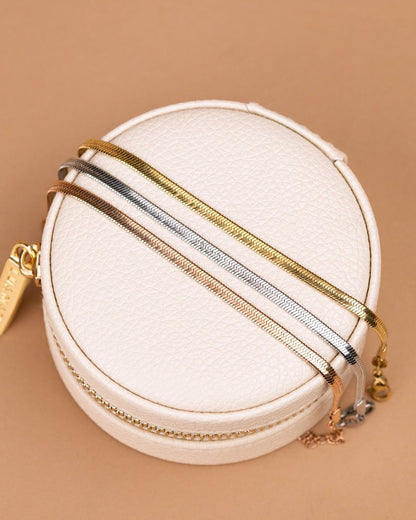 Slim Herringbone Necklace Rose Gold