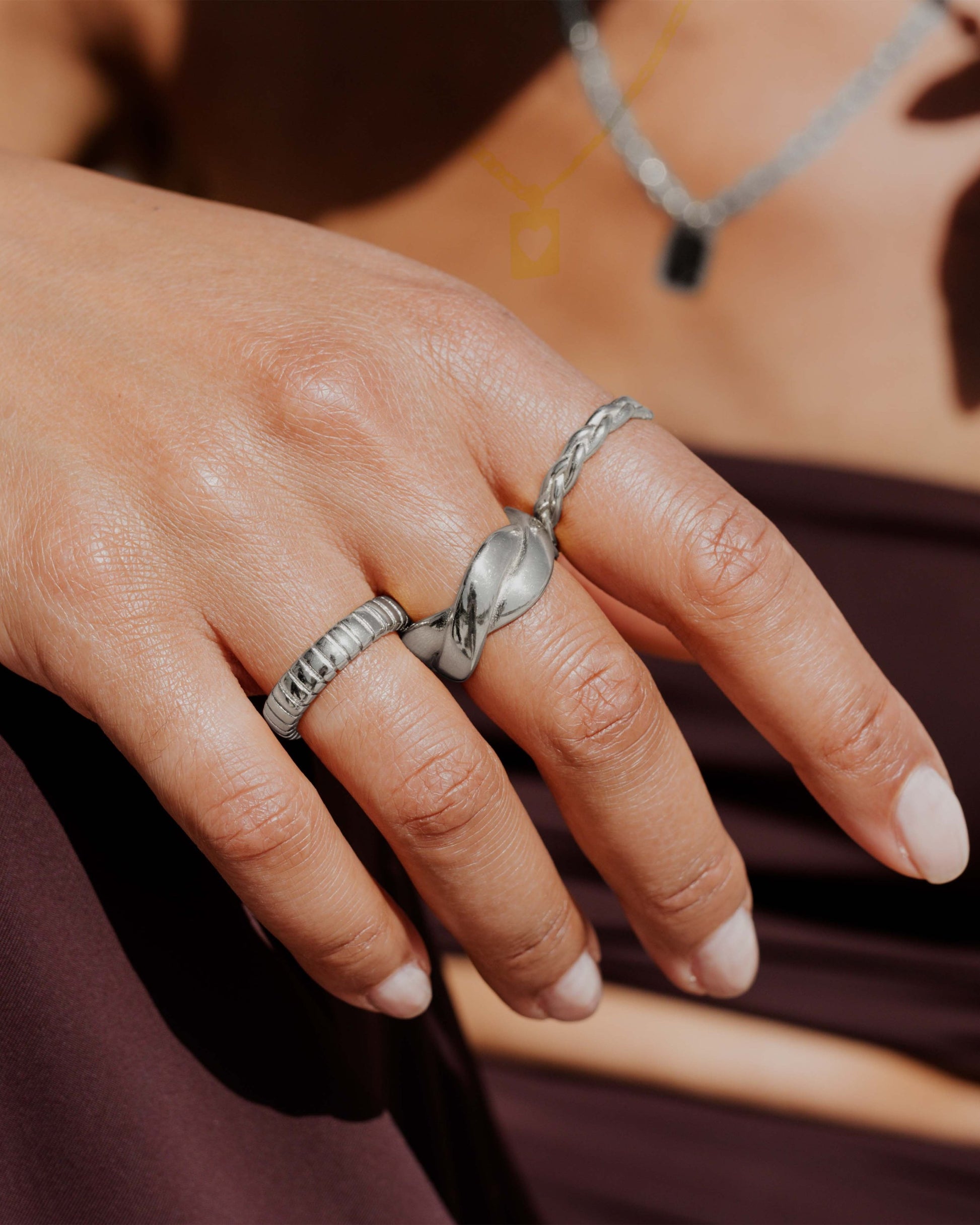 Striped Ring Bold Silver