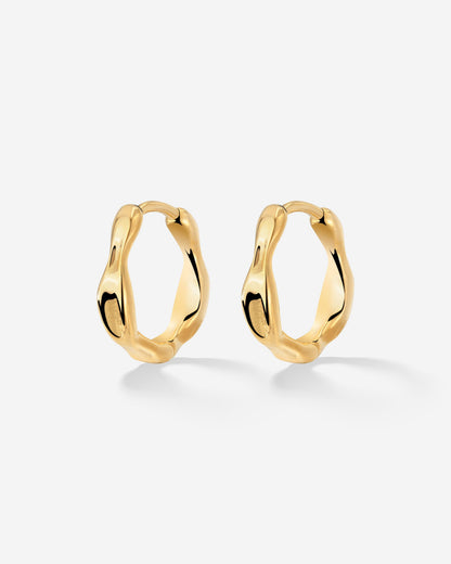 Liquid Shape Hoopies gold