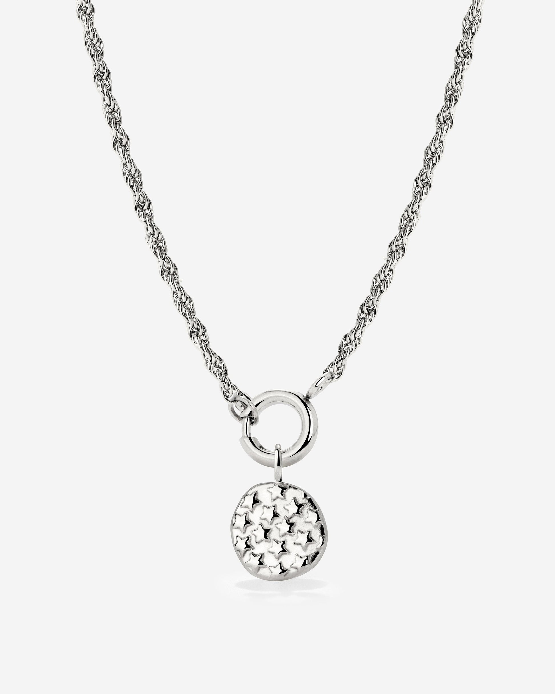 Starry Skies Rope Chain Necklace Set Silver