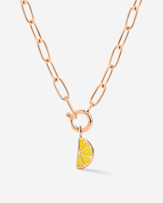 Zesty Oval Links Necklace Set Rose Gold