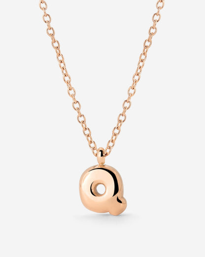 Bubble Letter Necklace Rose Gold