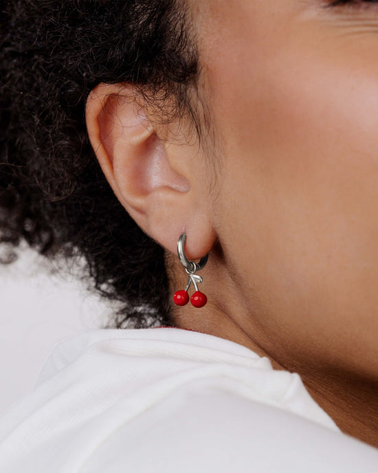 Very Cherry Hoop Set Baby Silver