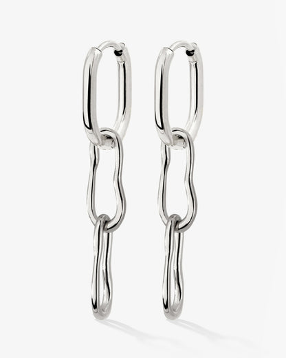Blending Duo Oval Hoop Set Baby Silver