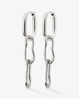 Blending Duo Oval Hoop Set Baby Silver