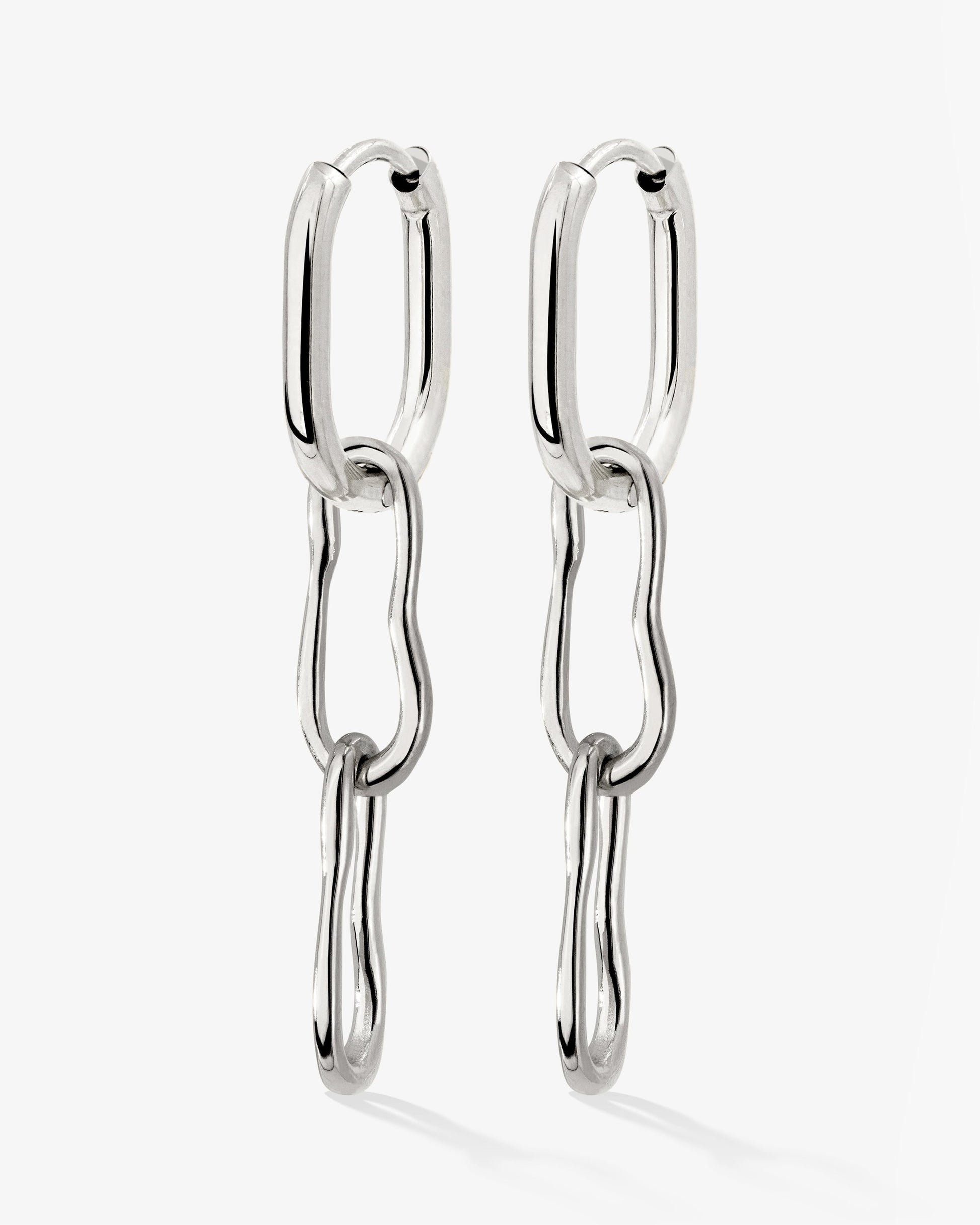 Blending Duo Oval Hoop Set Baby Silver