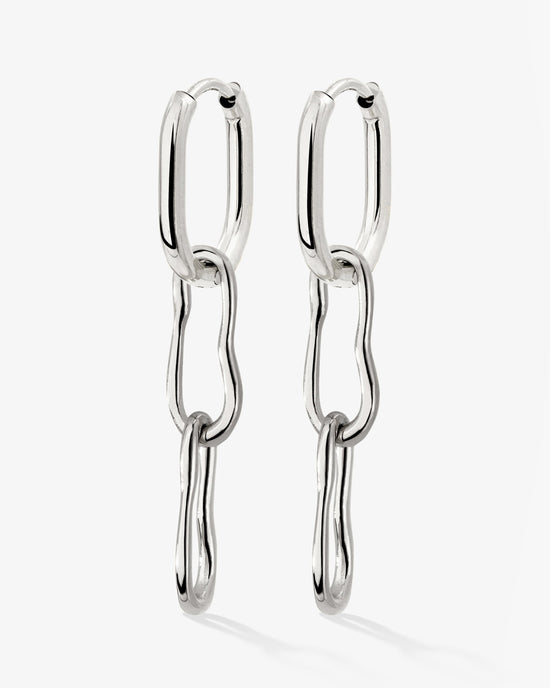 Blending Duo Oval Hoop Set Baby Silver