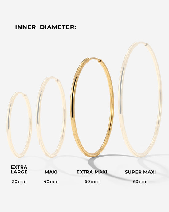 Extra Maxi Hoops Silver