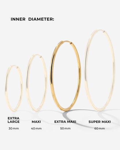 Extra Maxi Hoops Silver
