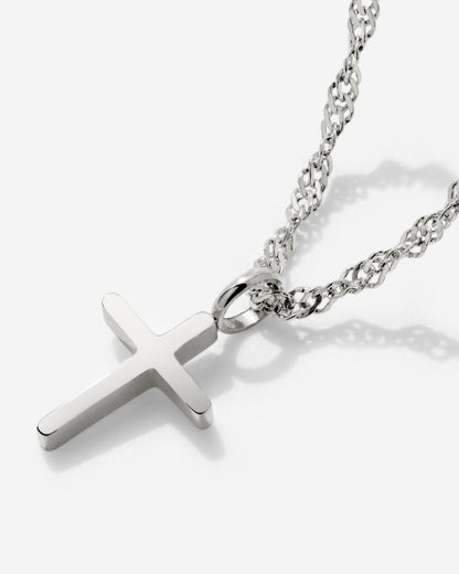 Saints Cross Necklace Silver