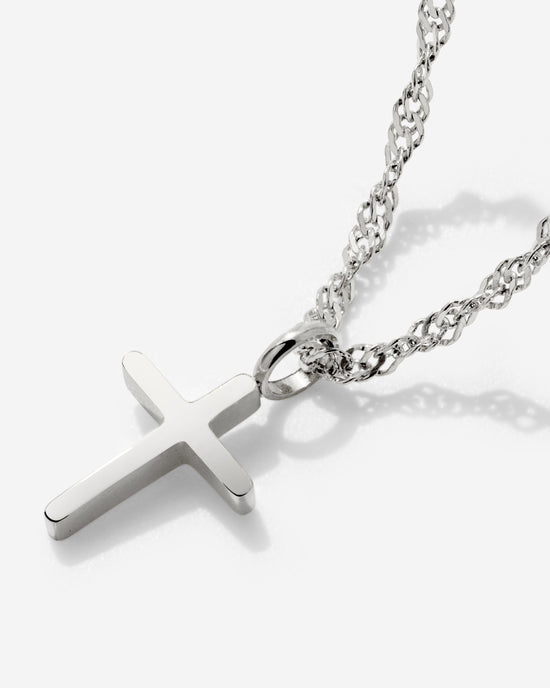 Saints Cross Necklace Silver