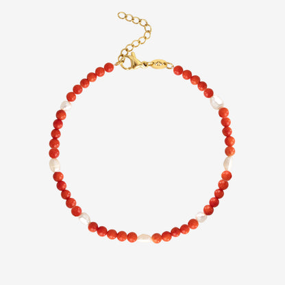 Coral Color Anklet gold