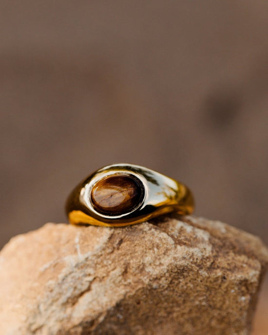 Tiger's Eye Ring Rose Gold