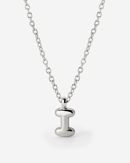 Bubble Letter Necklace Silver