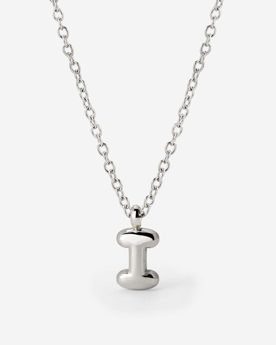 Bubble Letter Necklace Silver