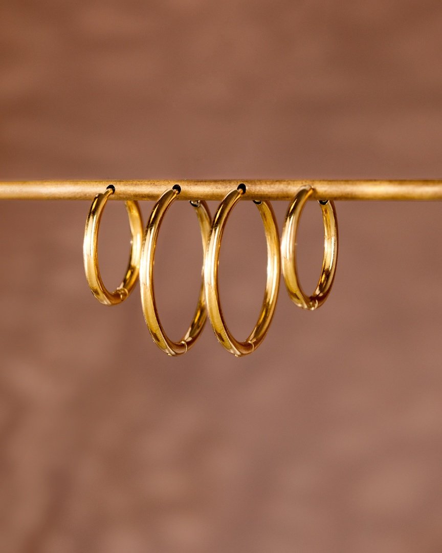 Clean Hoop Set Midi Silver