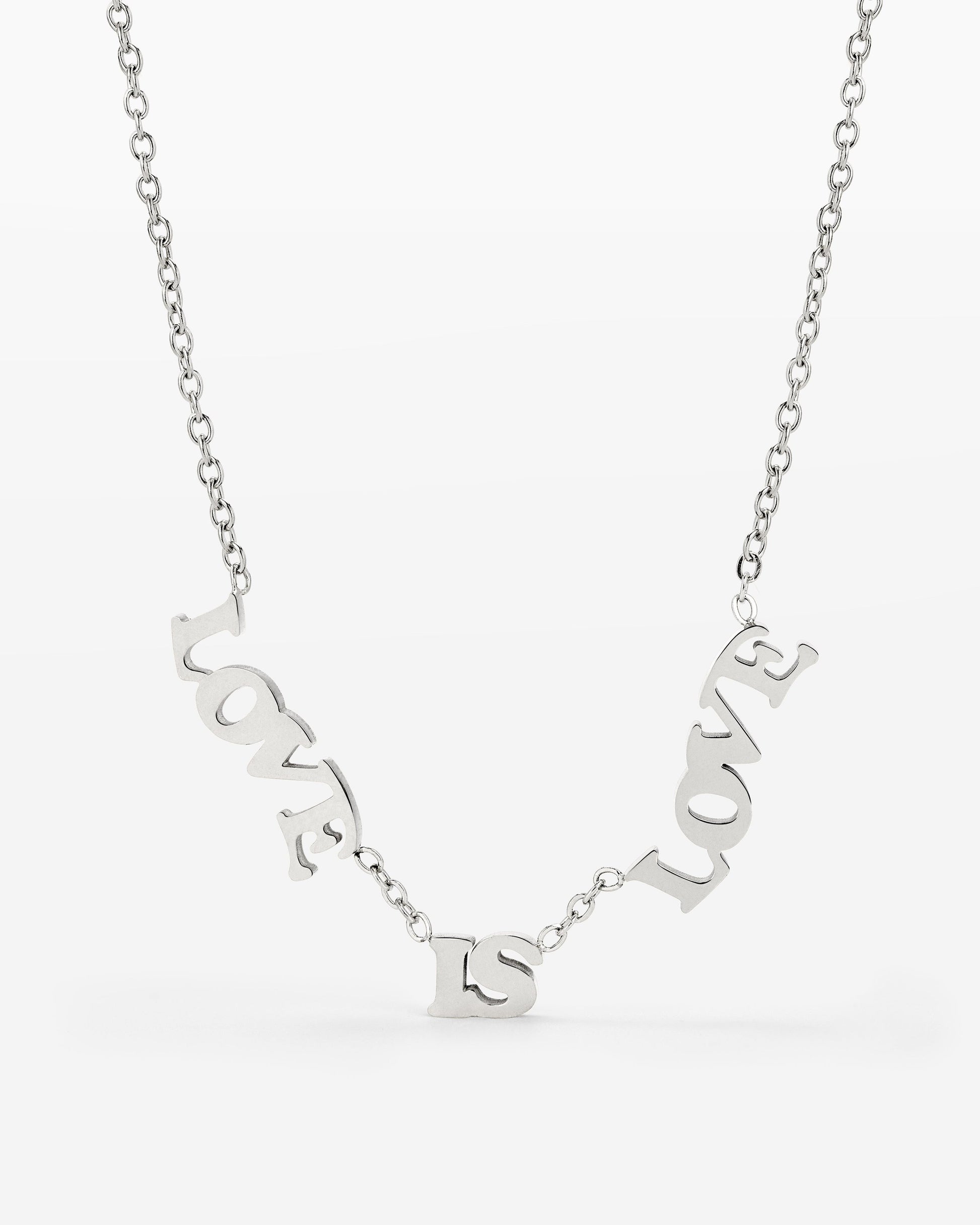 Love is Love Necklace Silver