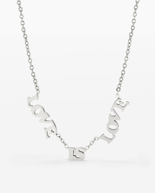 Love is Love Necklace Silver