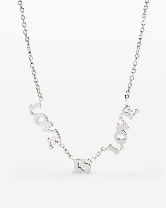 Love is Love Necklace Silver