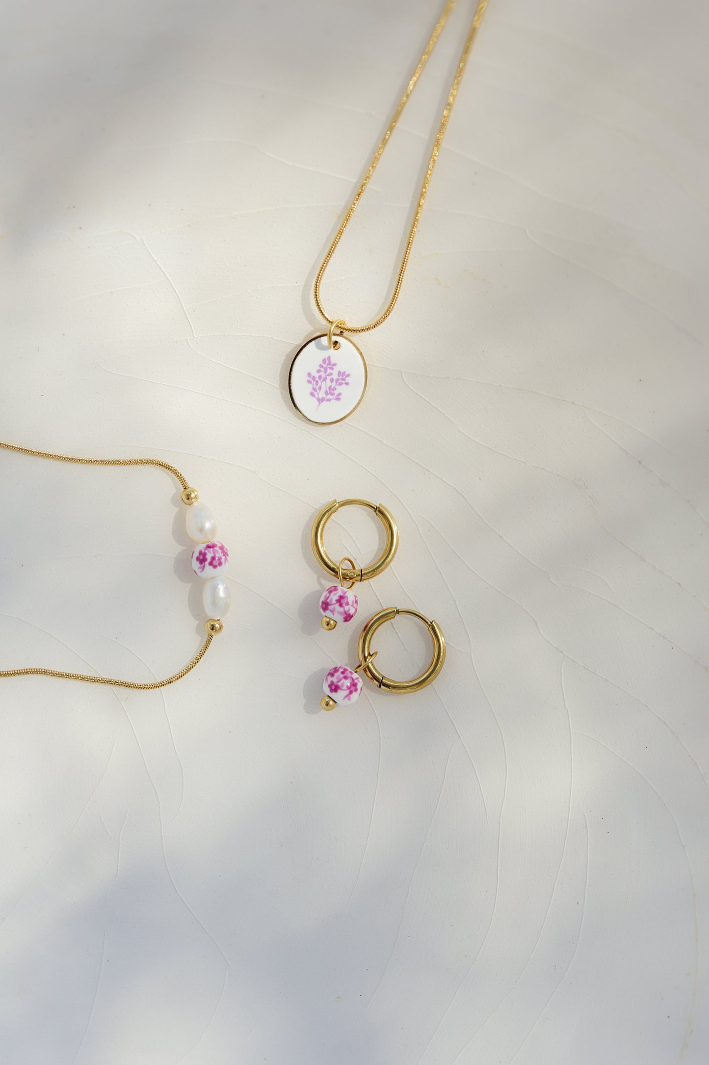 Painted Pink Hoop Set Small