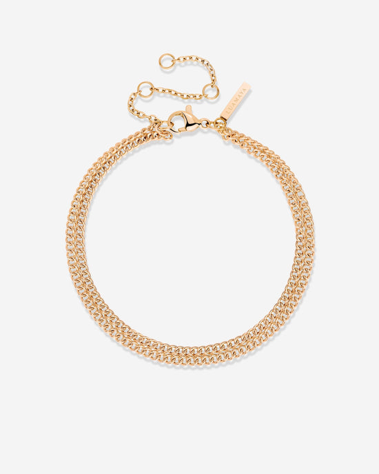 Curb Chain Double Bracelet Rose Gold