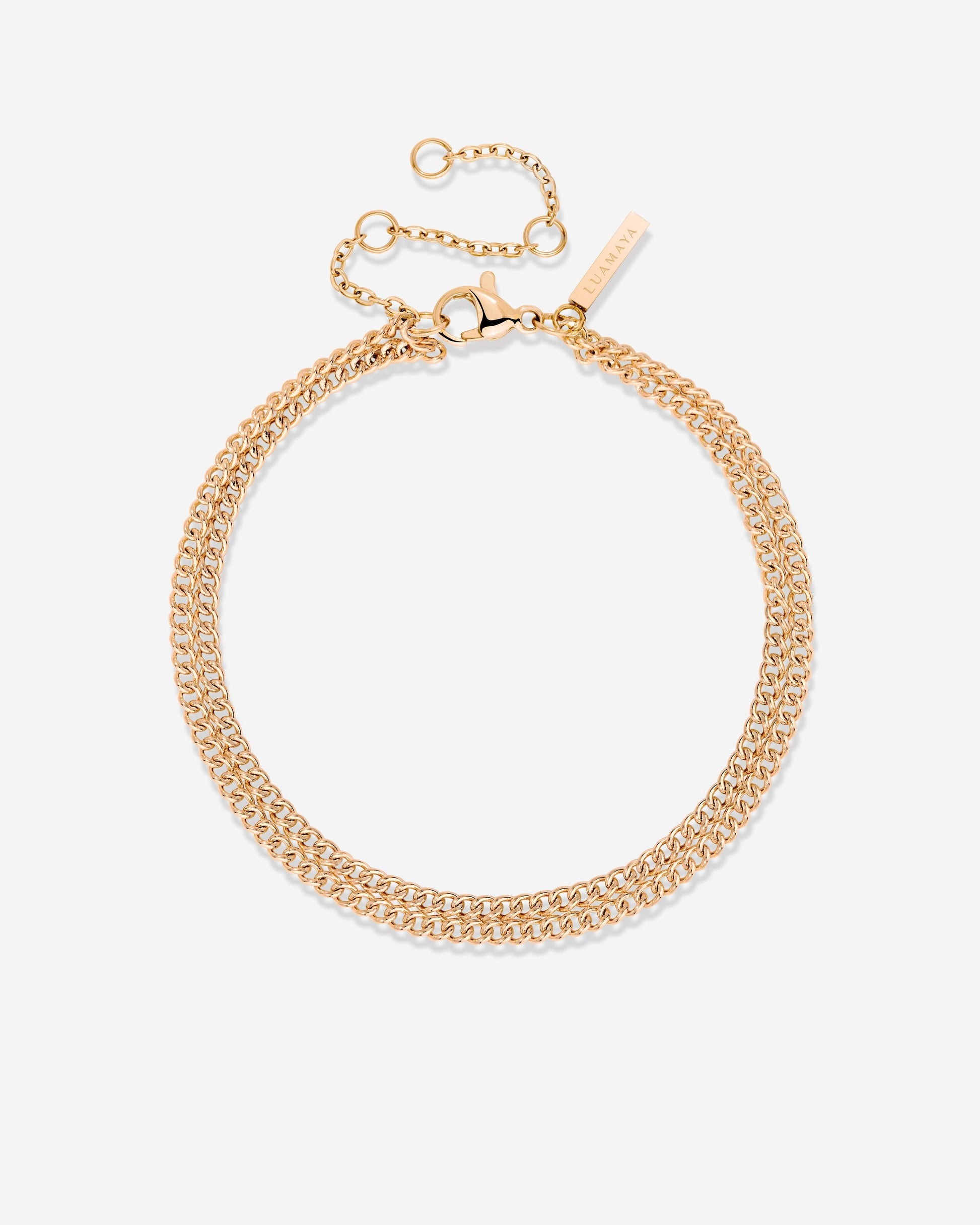 Curb Chain Double Bracelet Rose Gold