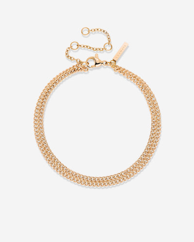 Curb Chain Double Bracelet Rose Gold