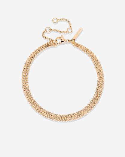 Curb Chain Double Bracelet Rose Gold
