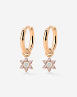 Pink Petal Hoop Set Small Rose Gold