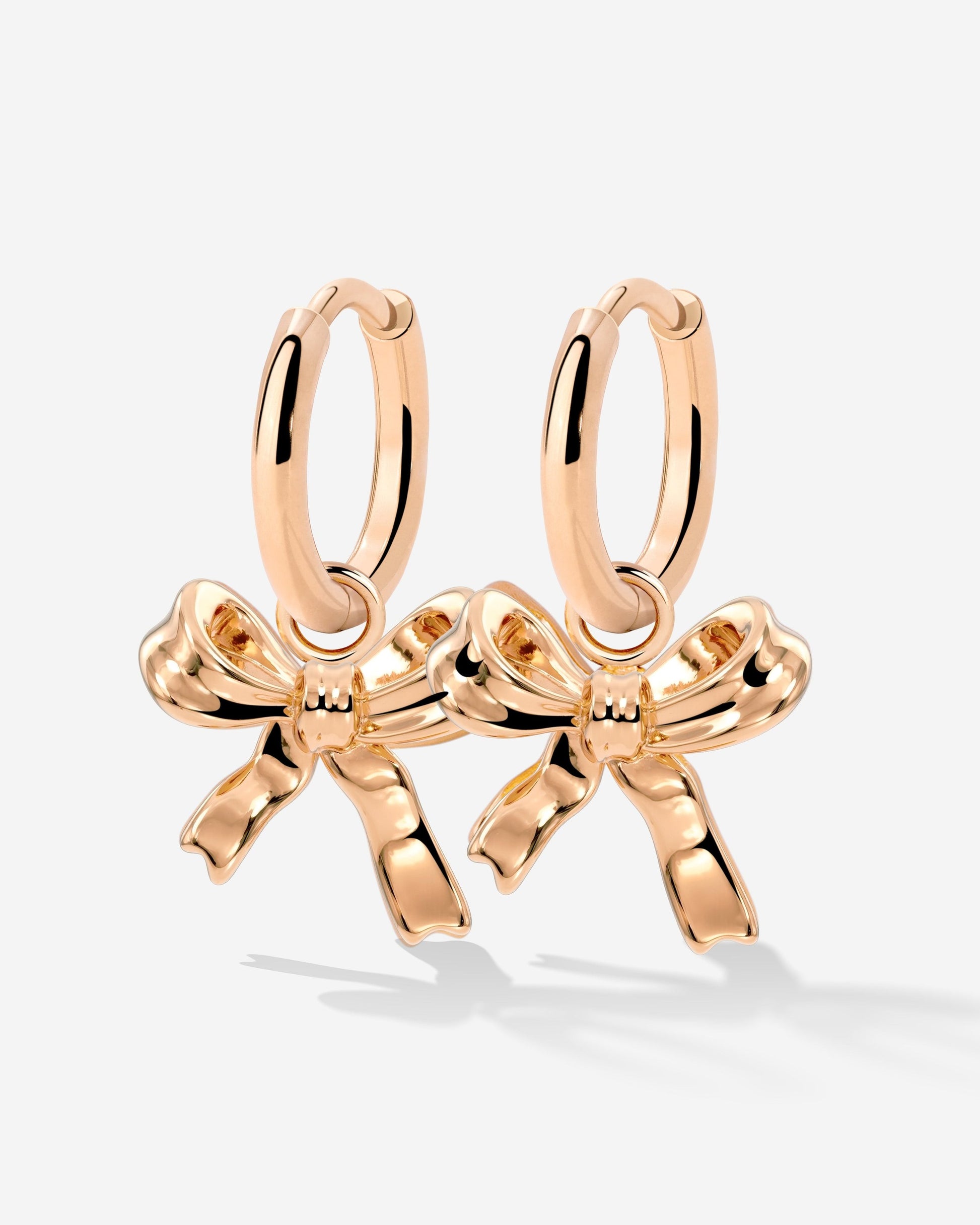 Pretty Ribbon Hoop Set Small Rose Gold
