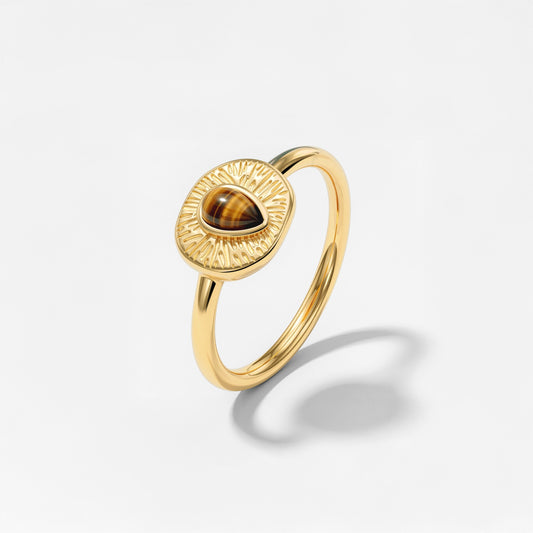 Terra Ring Stud Earrings Gold