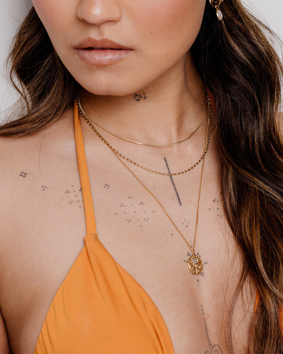 Droplet Double Necklace Rose Gold