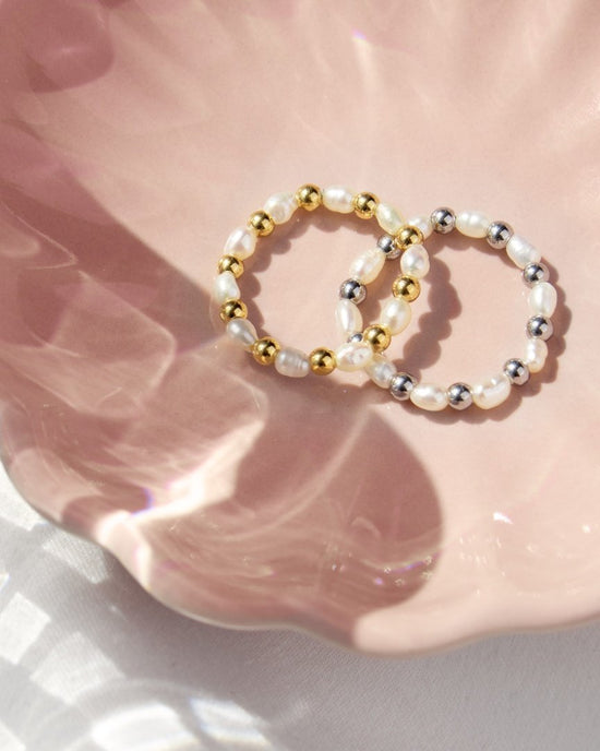 Pearl and Beads Ring Gold