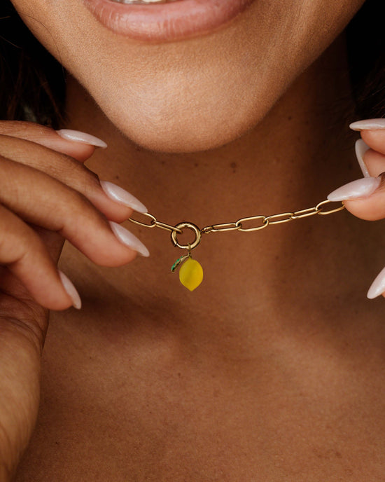 Lemony Oval Links Necklace Set Gold