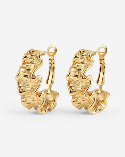 Cute Coral Hoops gold