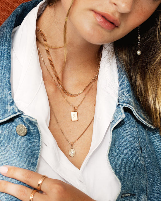 Letter Necklace Rose Gold