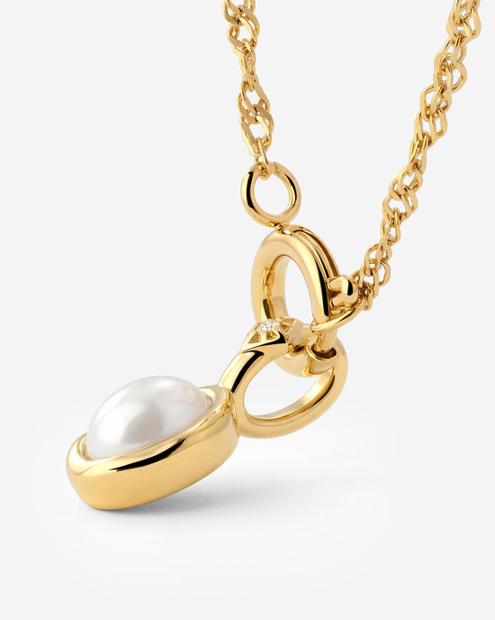 Glazed Singapore Chain Necklace Set Gold