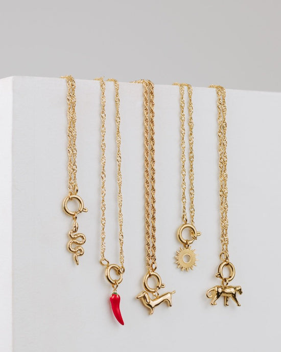 Leopard Singapore Chain Necklace Set Silver