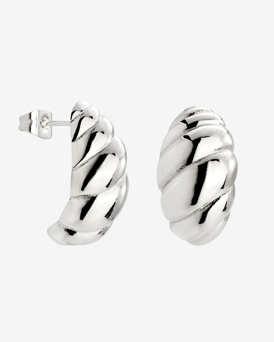 Bold Croissant Studs Silver