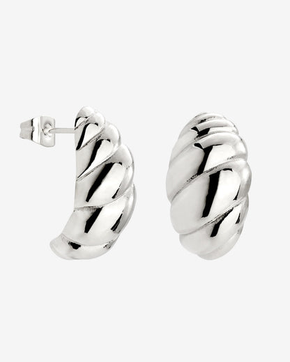 Bold Croissant Studs Silver