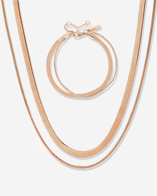Snake Chain Bundle Rose Gold