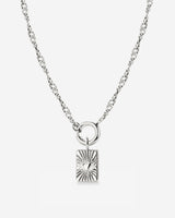 Glowing Heart Singapore Chain Necklace Set Silver