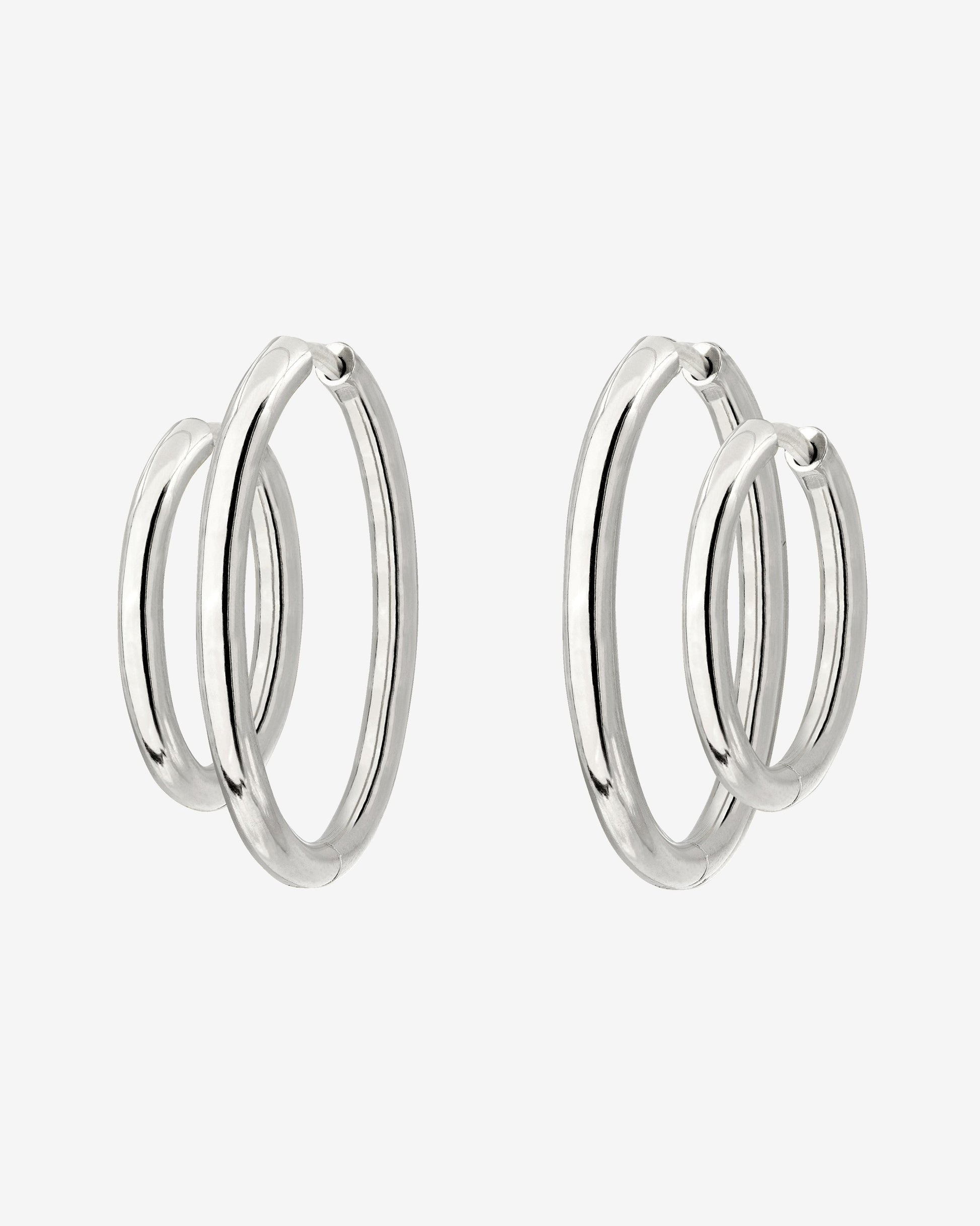 Clean Hoop Set Midi Silver