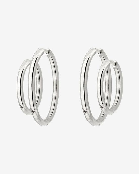 Clean Hoop Set Midi Silver