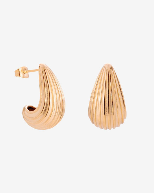 Textured Droplet Studs Small Rose Gold