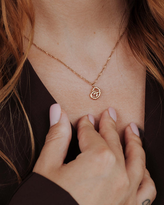 Bedazzle my Pretzel Necklace Rose Gold
