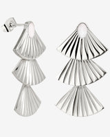 Triple Fan Studs Silver